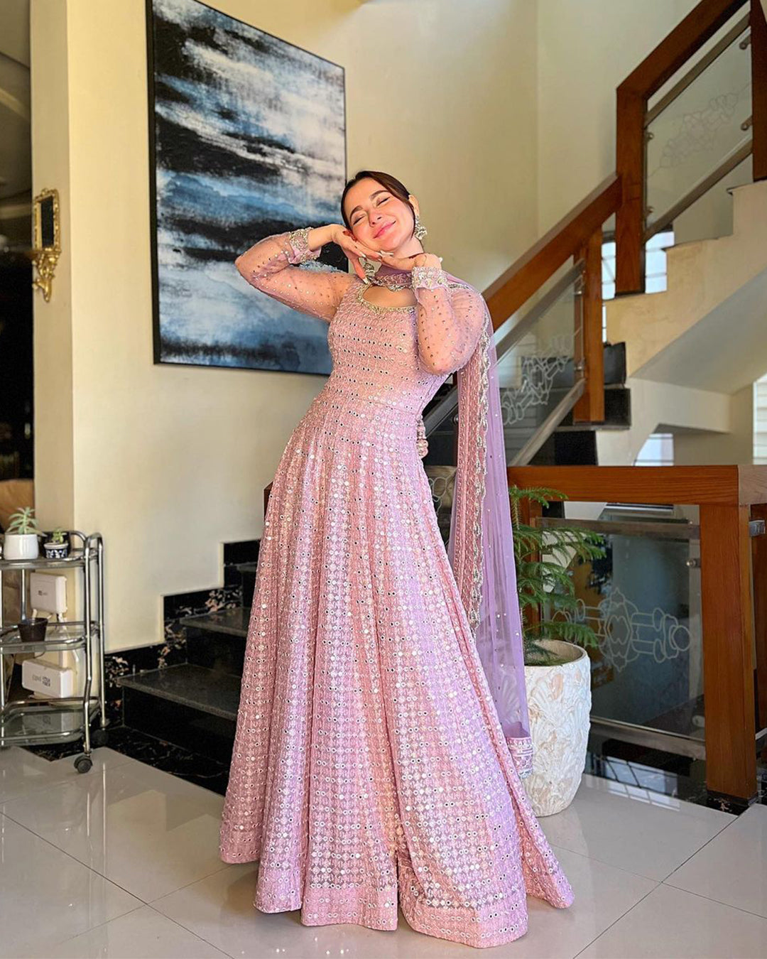 Hania Aamir - Amaya Pishwas, Churidaar with Dupatta - COD | 20% OFF by Hareer Official