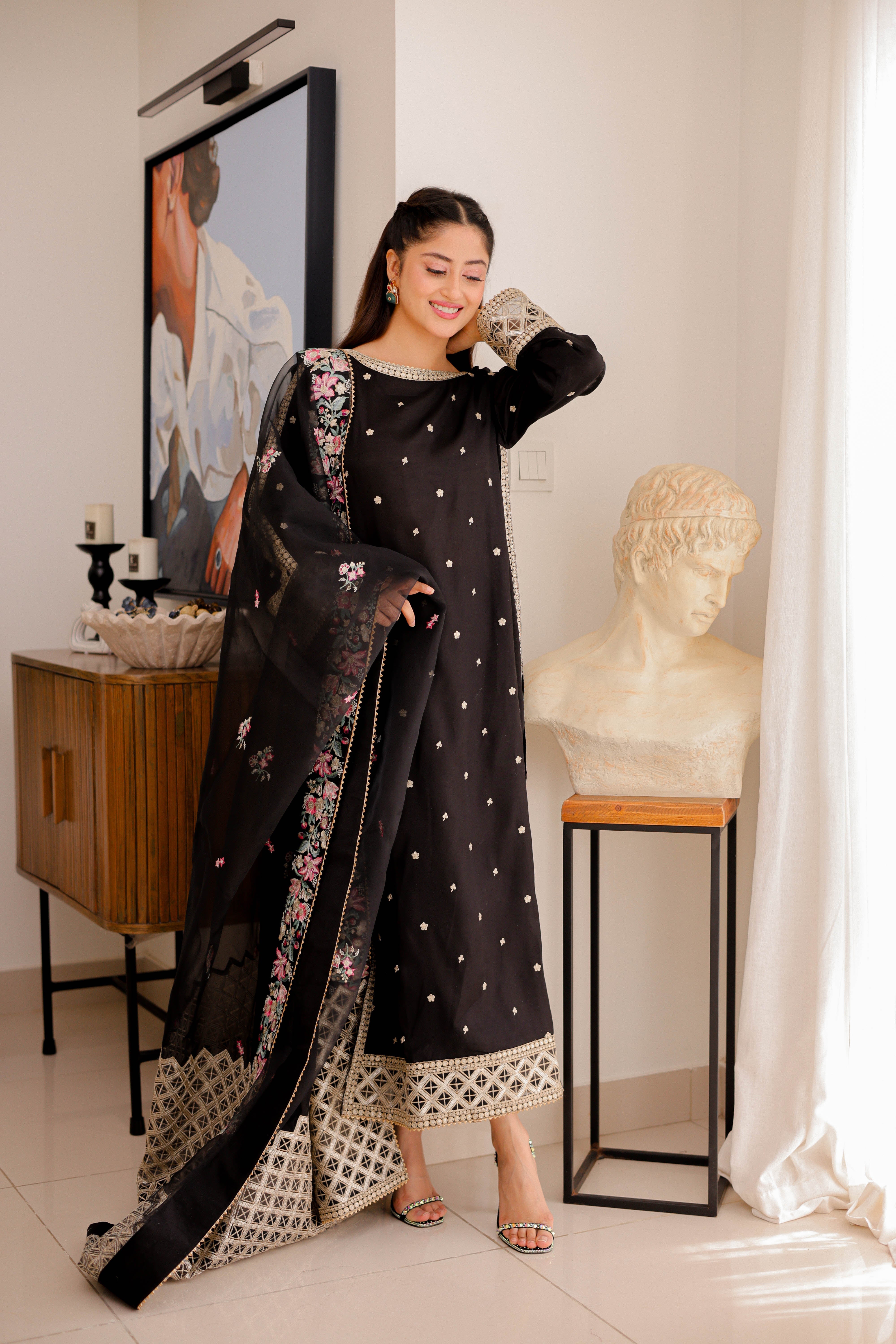 Aneelas Stitched Raw Silk Emb 3pc [FC-03] [Dispatch Time 2 Months] by Hareer Official