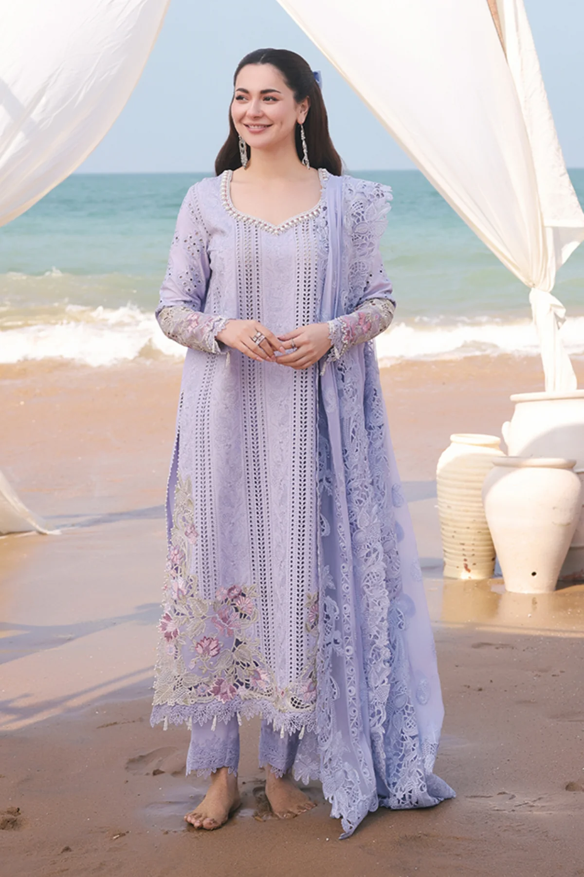 Imrozia Luxury Embroidered Lawn Unstitched Collection SL 78 Feeha Serene by Satrangi